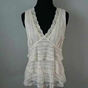 Anthropologie Cream Cami / Tank by Ric Rac